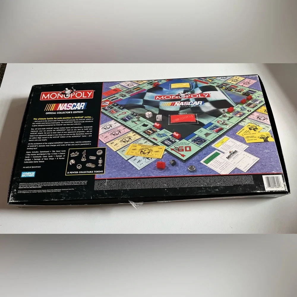 Vintage Monopoly NASCAR Official Collectors Edition 1997 Board Game Race car